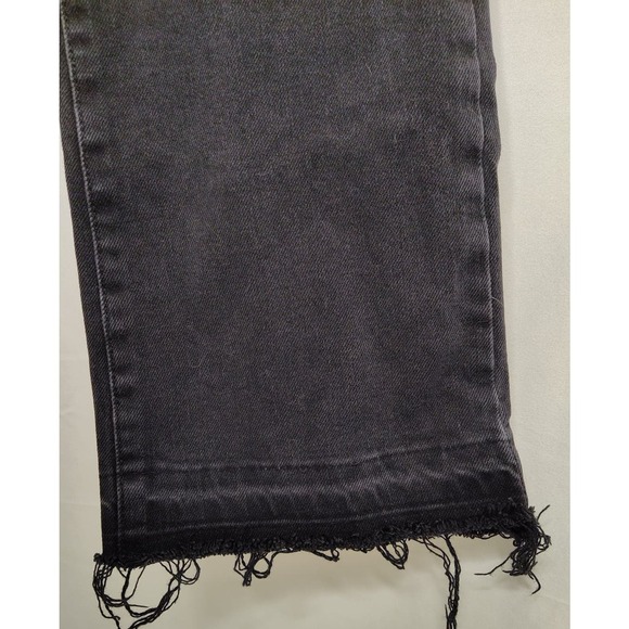 We The Free People Button Fly High Rise Straight Leg Black Denim Jeans Size 25 - Picture 6 of 10